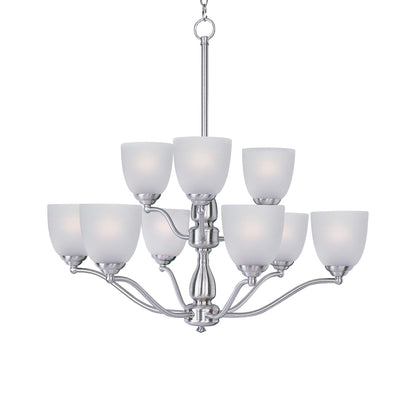 Stefan Chandelier in Satin Nickel (9-Light).