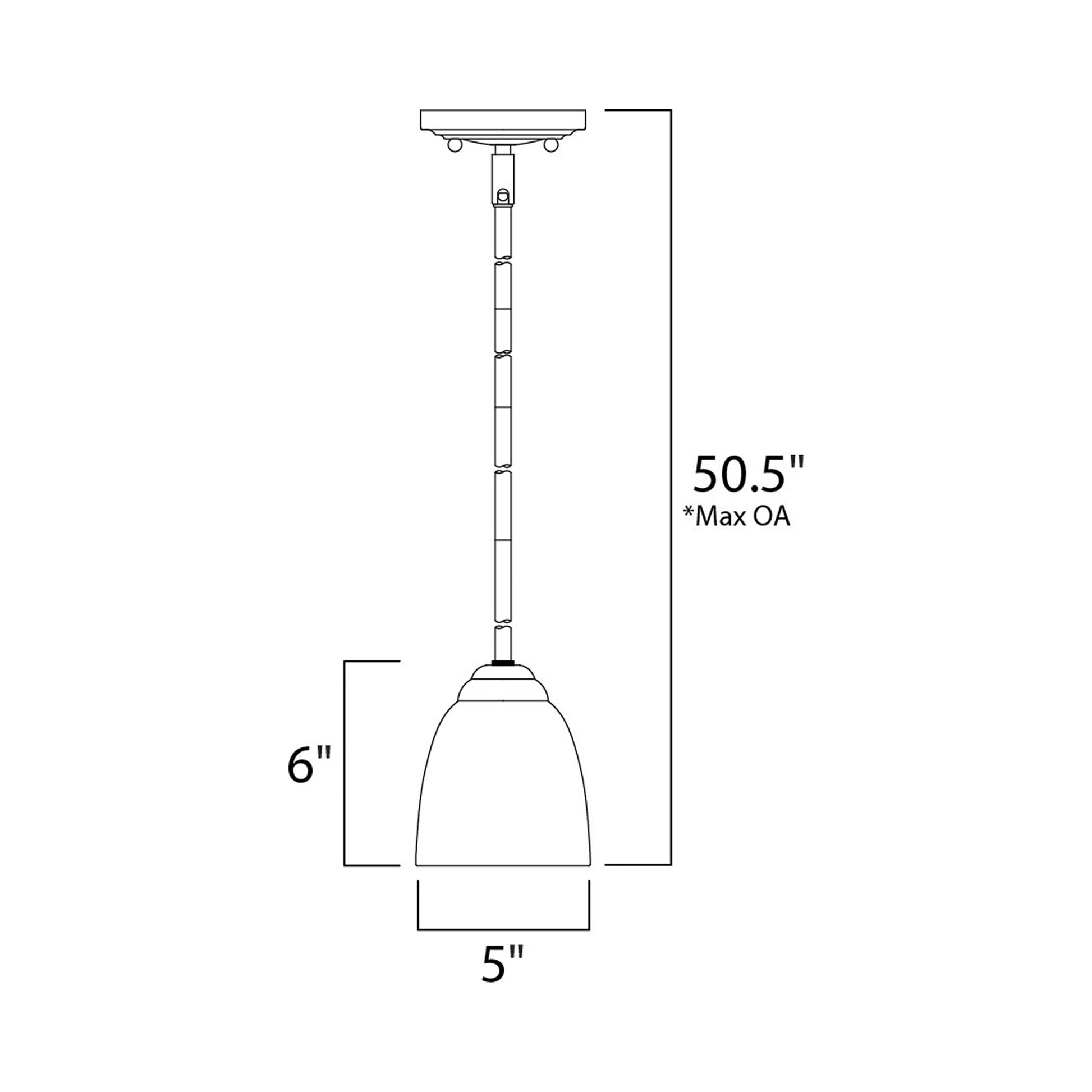 Stefan Mini Pendant Light - line drawing.