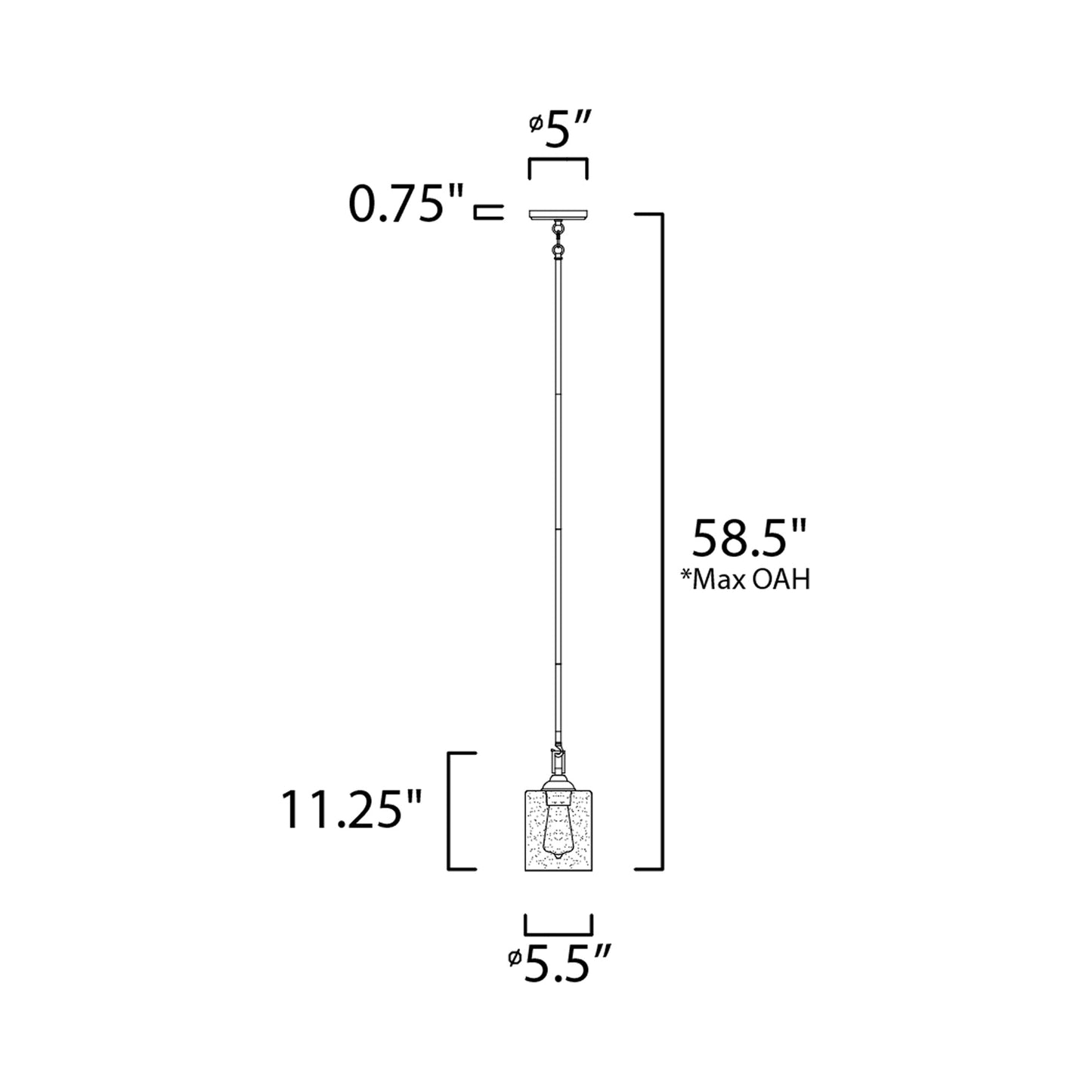 Stonehenge Pendant Light - line drawing.