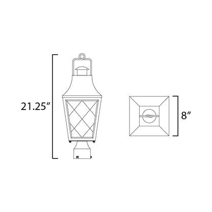 Storybook Outdoor Post Light - line drawing.