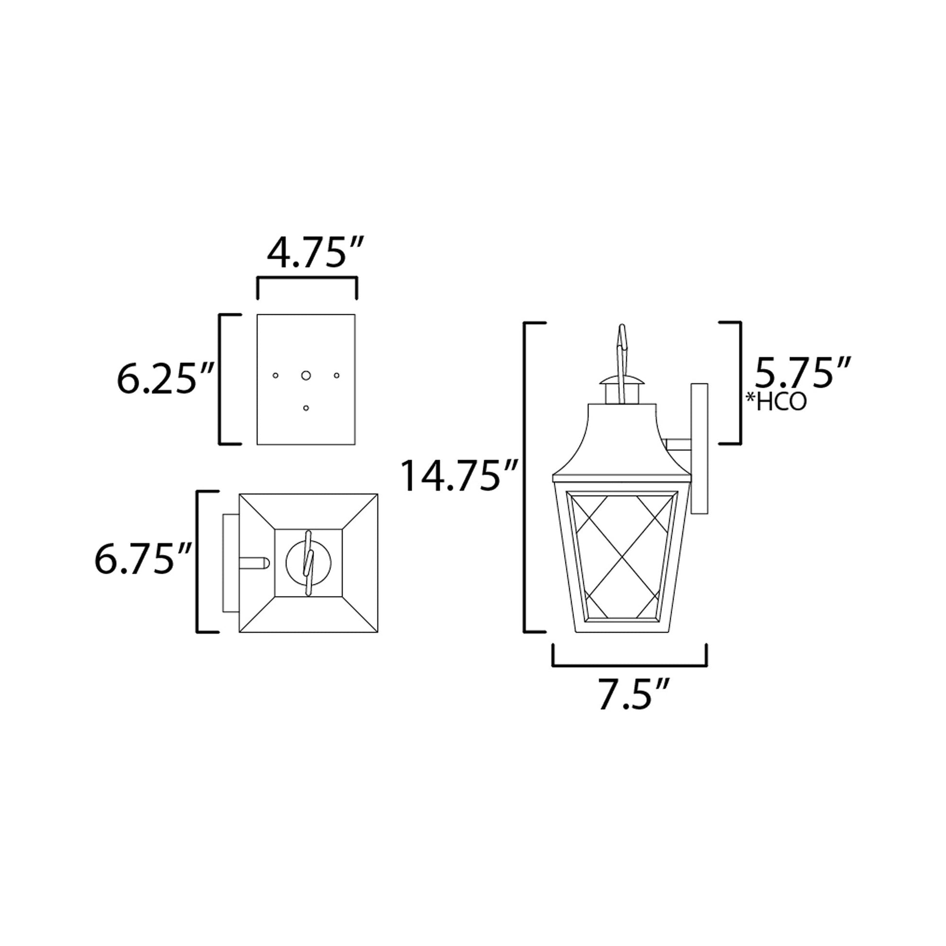 Storybook Outdoor Wall Light - line drawing.