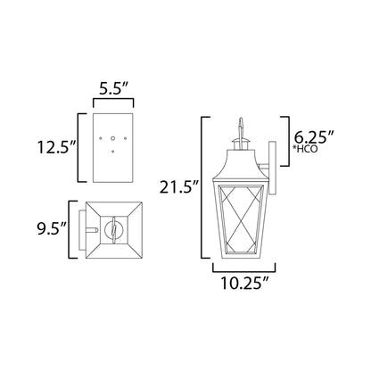 Storybook Outdoor Wall Light - line drawing.