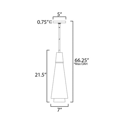 Sumatra Pendant Light - line drawing.