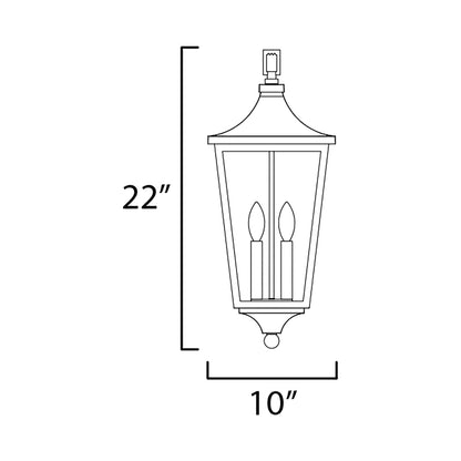 Sutton Place Outdoor Pendant Light - line drawing.