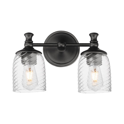 Swirl Bath Vanity Light in Black (2-Light).