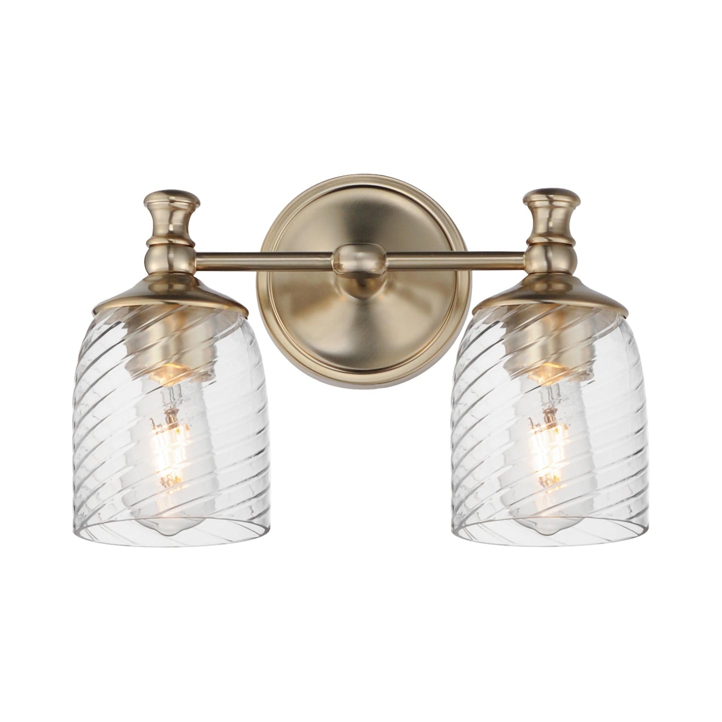 Swirl Bath Vanity Light in Satin Champagne (2-Light).