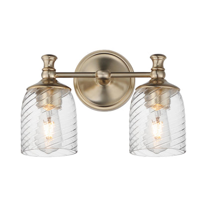 Swirl Bath Vanity Light in Satin Champagne (2-Light).