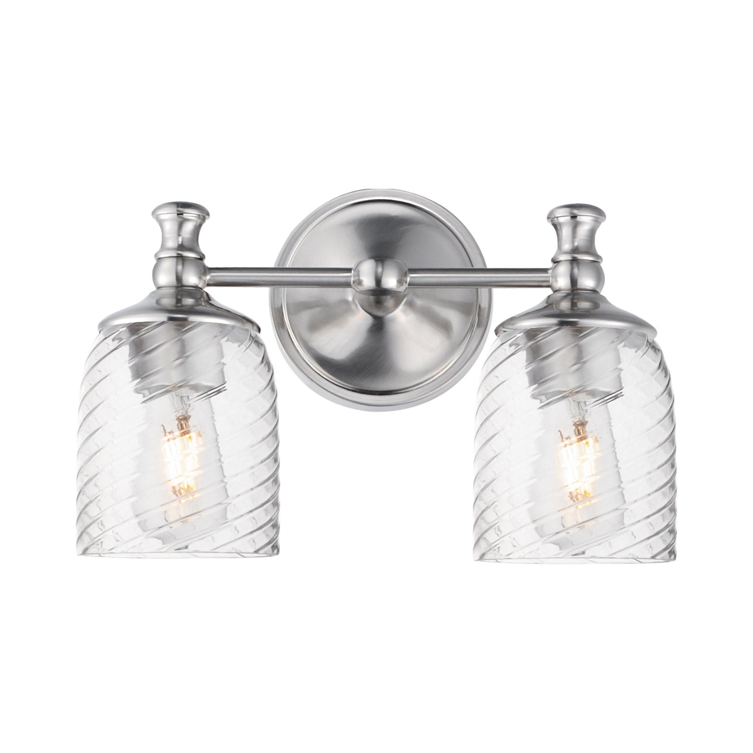 Swirl Bath Vanity Light in Satin Nickel (2-Light).