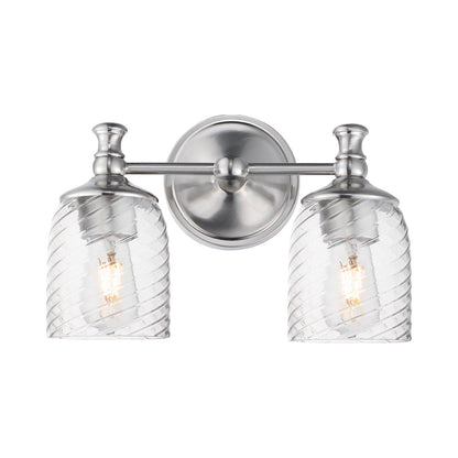 Swirl Bath Vanity Light in Satin Nickel (2-Light).