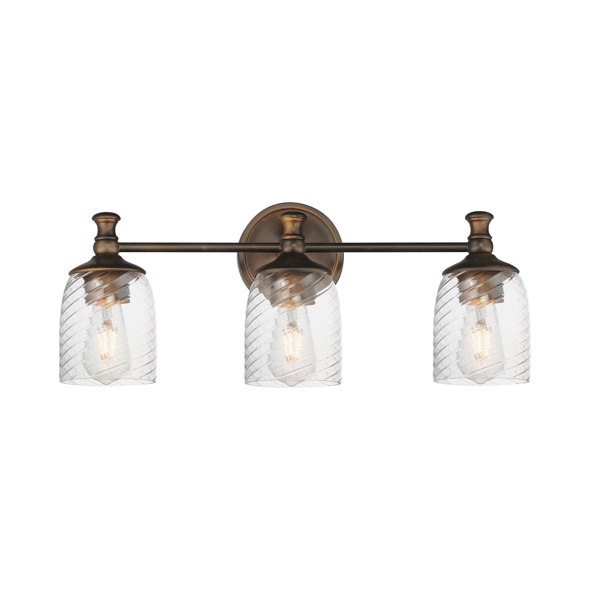 Swirl Bath Vanity Light in Antique Bronze (3-Light).