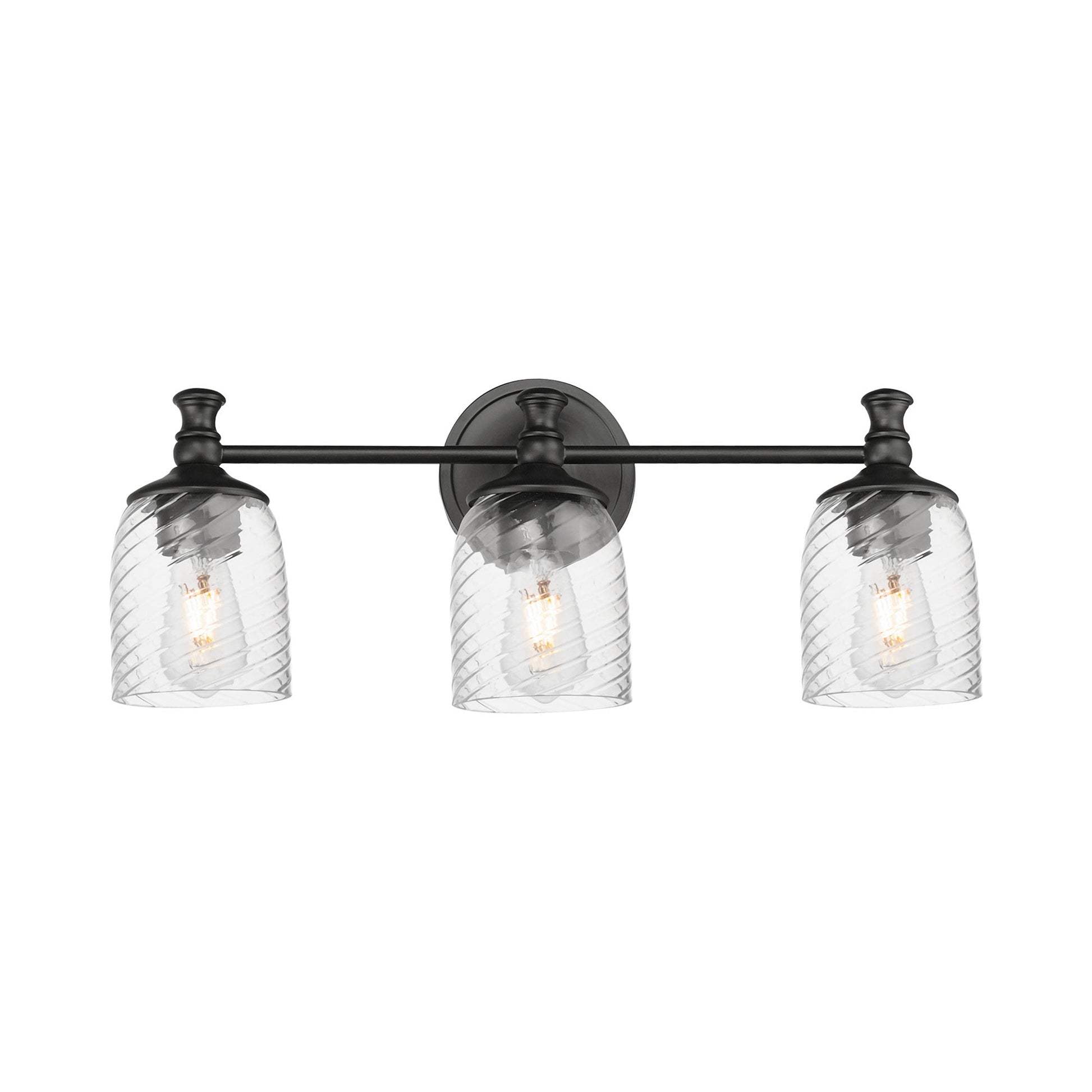 Swirl Bath Vanity Light in Black (3-Light).