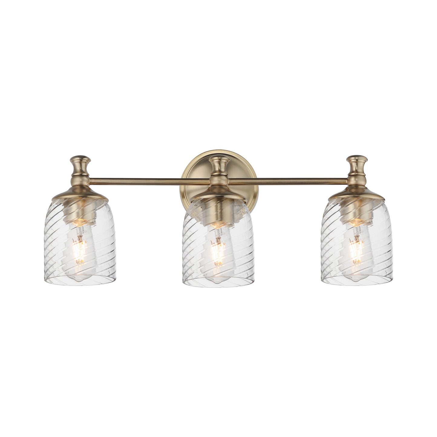 Swirl Bath Vanity Light in Satin Champagne (3-Light).