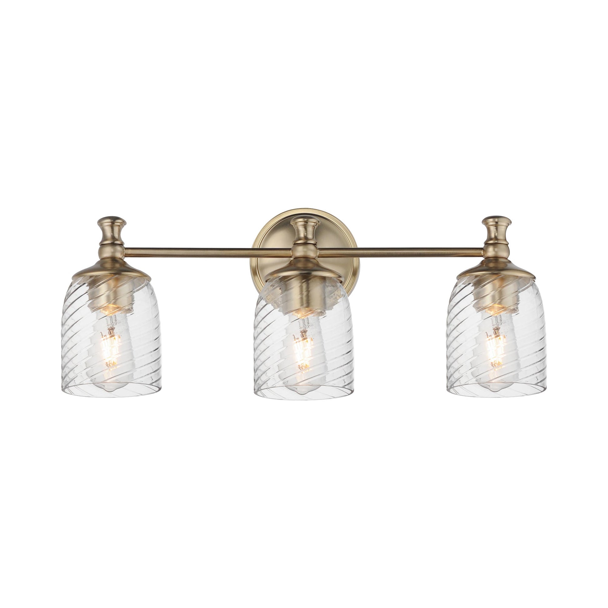 Swirl Bath Vanity Light in Satin Champagne (3-Light).