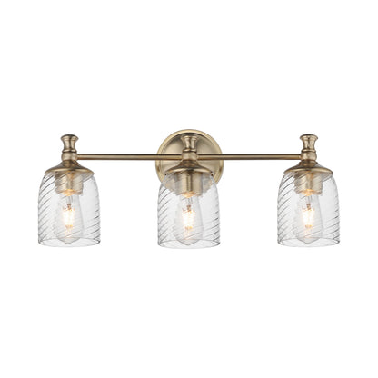 Swirl Bath Vanity Light in Satin Champagne (3-Light).