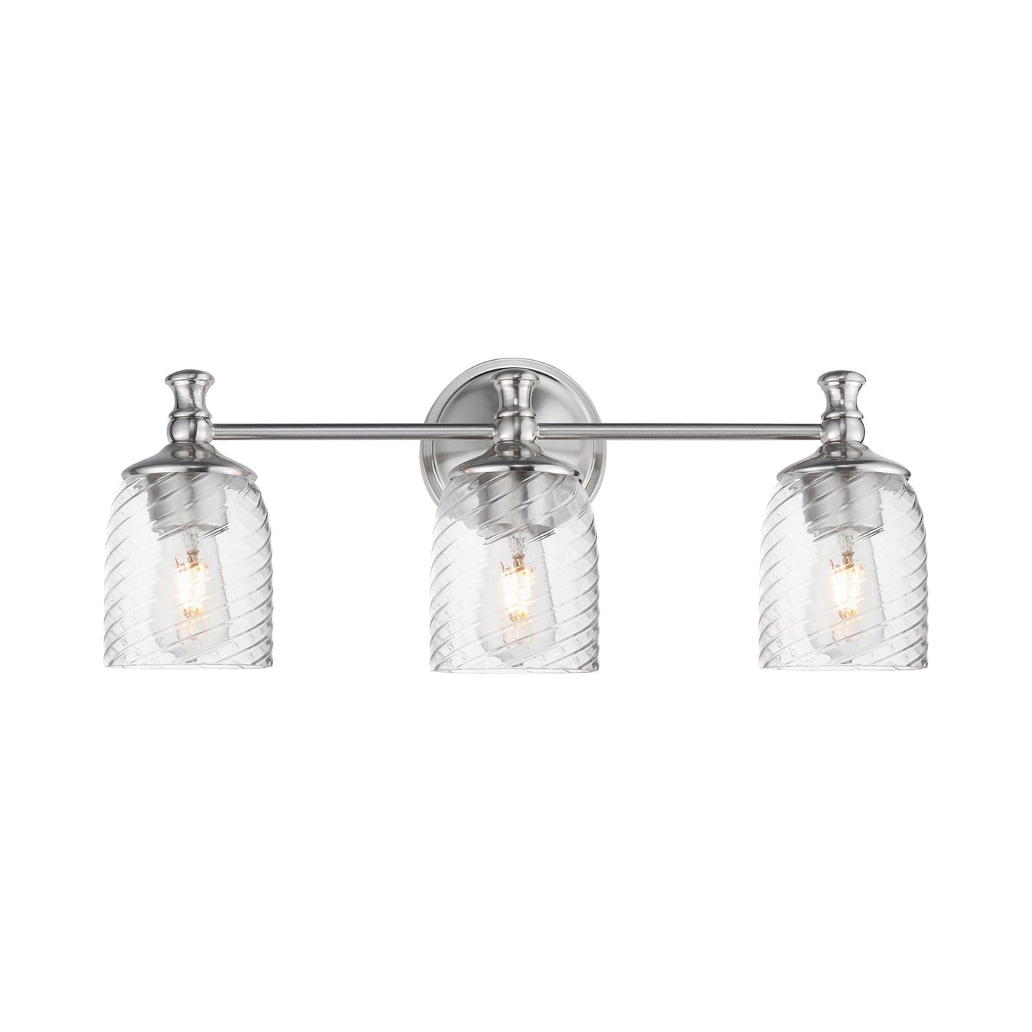 Swirl Bath Vanity Light in Satin Nickel (3-Light).