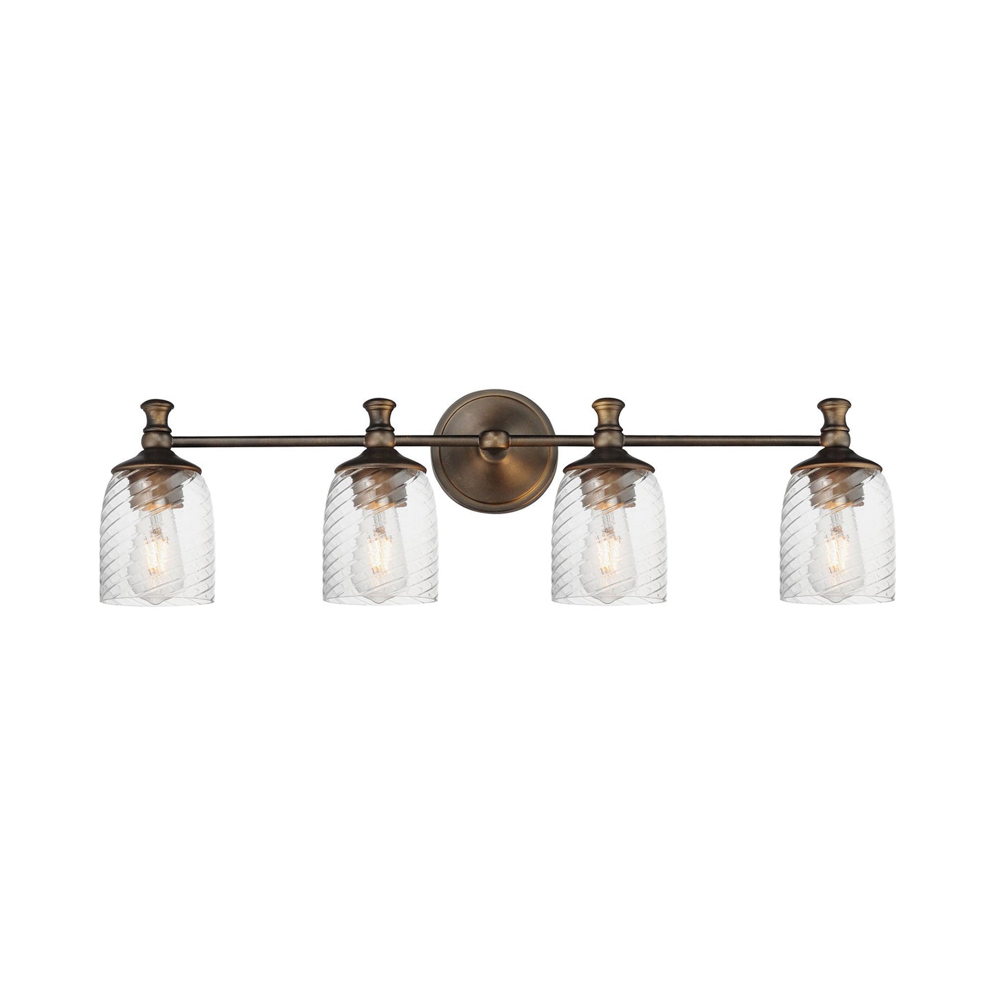 Swirl Bath Vanity Light in Antique Bronze (4-Light).