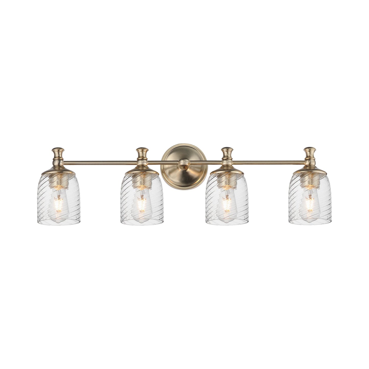 Swirl Bath Vanity Light in Satin Champagne (4-Light).
