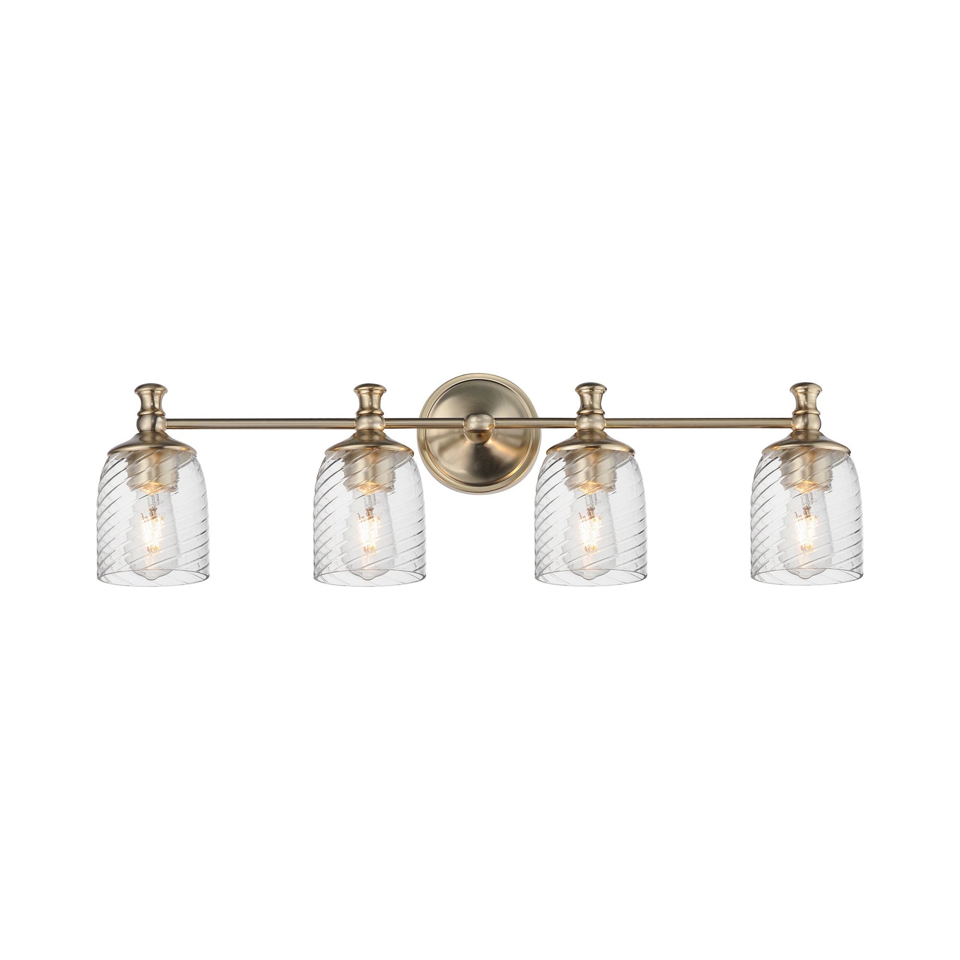 Swirl Bath Vanity Light in Satin Champagne (4-Light).