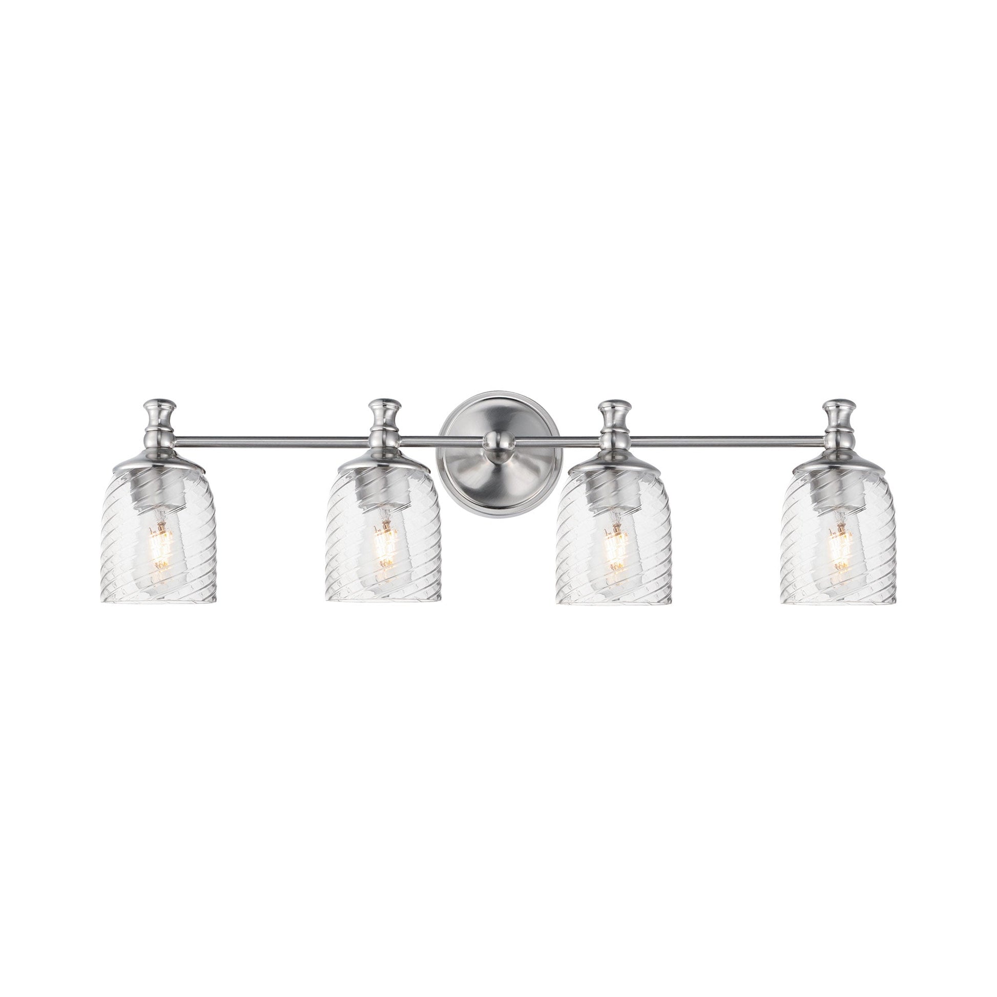 Swirl Bath Vanity Light in Satin Nickel (4-Light).