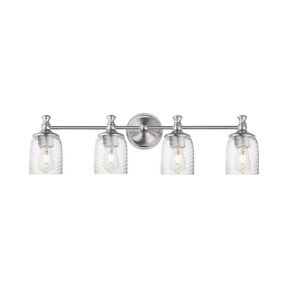 Swirl Bath Vanity Light in Satin Nickel (4-Light).