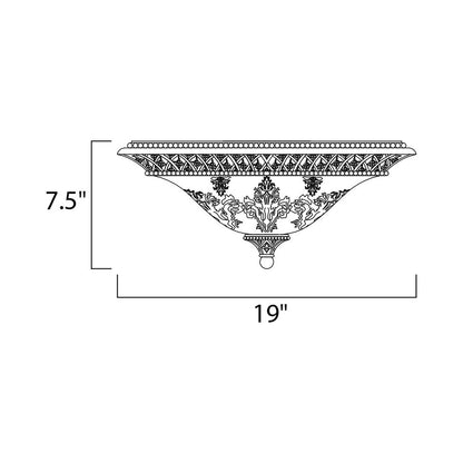 Symphony Flush Mount Ceiling Light - line drawing.