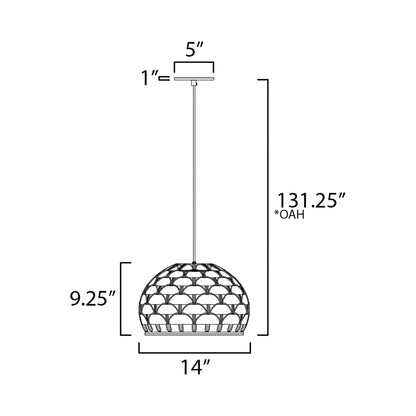 Tahiti Pendant Light - line drawing.