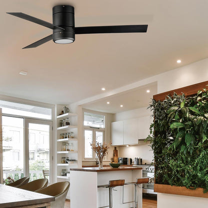 Tanker LED Hugger Ceiling Fan in dining room.
