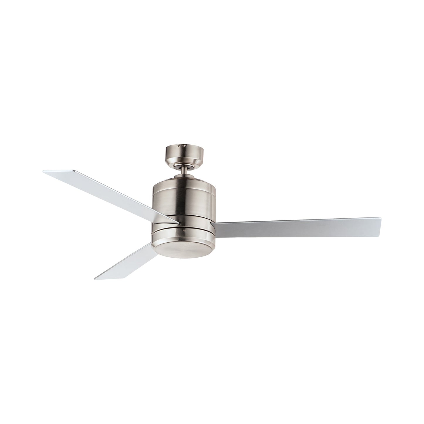 Tanker Outdoor Ceiling Fan in Satin Nickel.