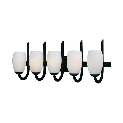 Taylor Bath Vanity Light in Textured Black (5-Light).