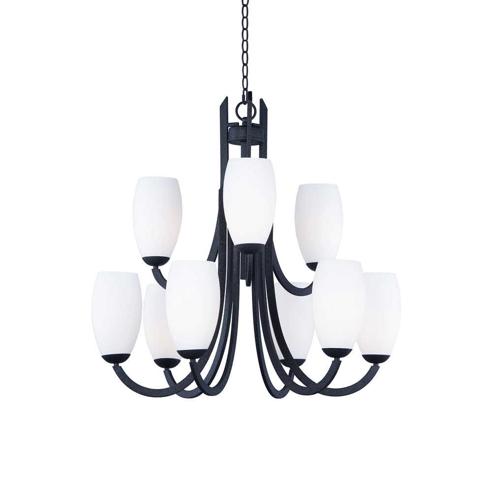 Taylor Chandelier in Textured Black (9-Light).