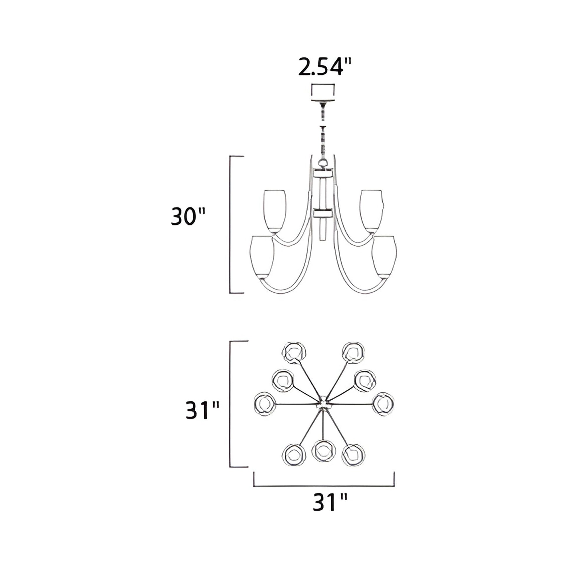 Taylor Chandelier - line drawing.