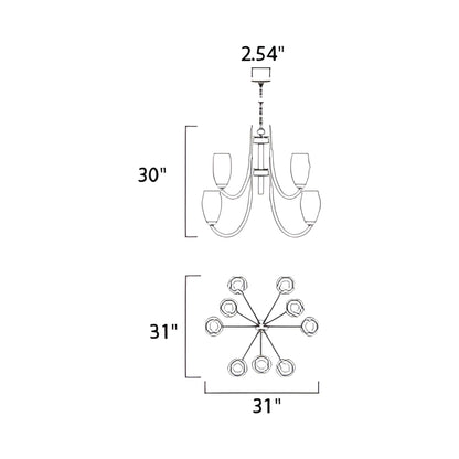 Taylor Chandelier - line drawing.