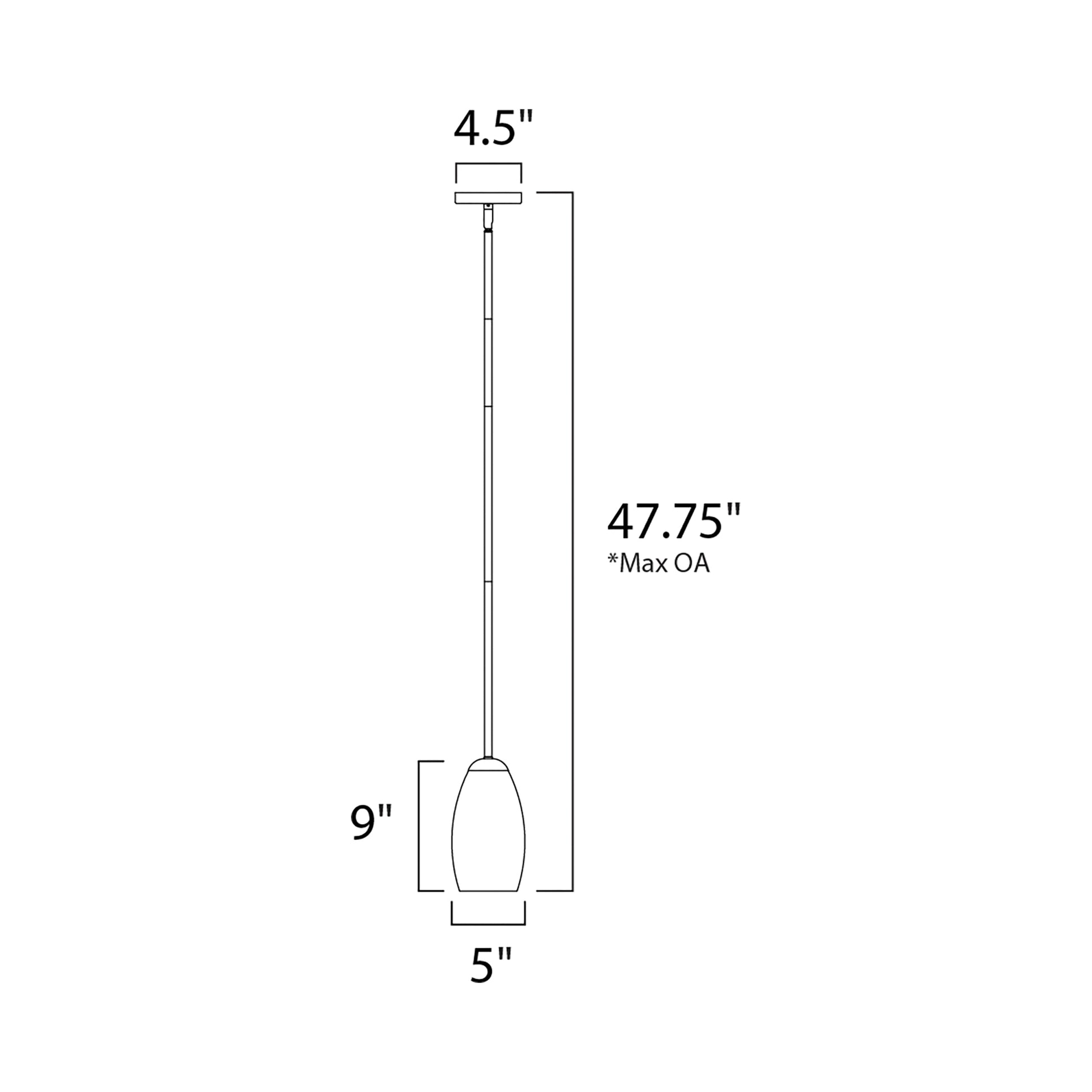 Taylor Mini Pendant Light - line drawing.
