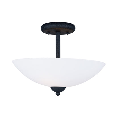 Taylor Semi Flush Mount Ceiling Light in Textured Black.