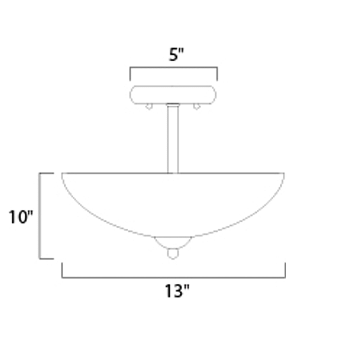 Taylor Semi Flush Mount Ceiling Light - line drawing.