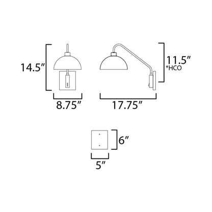 Thelonious Wall Light - line drawing.
