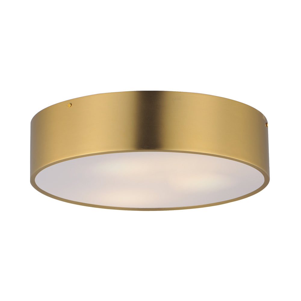 Tommy Flush Mount Ceiling Light in Satin Brass (16-Inch).