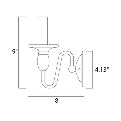 Towne Wall Light - line drawing.
