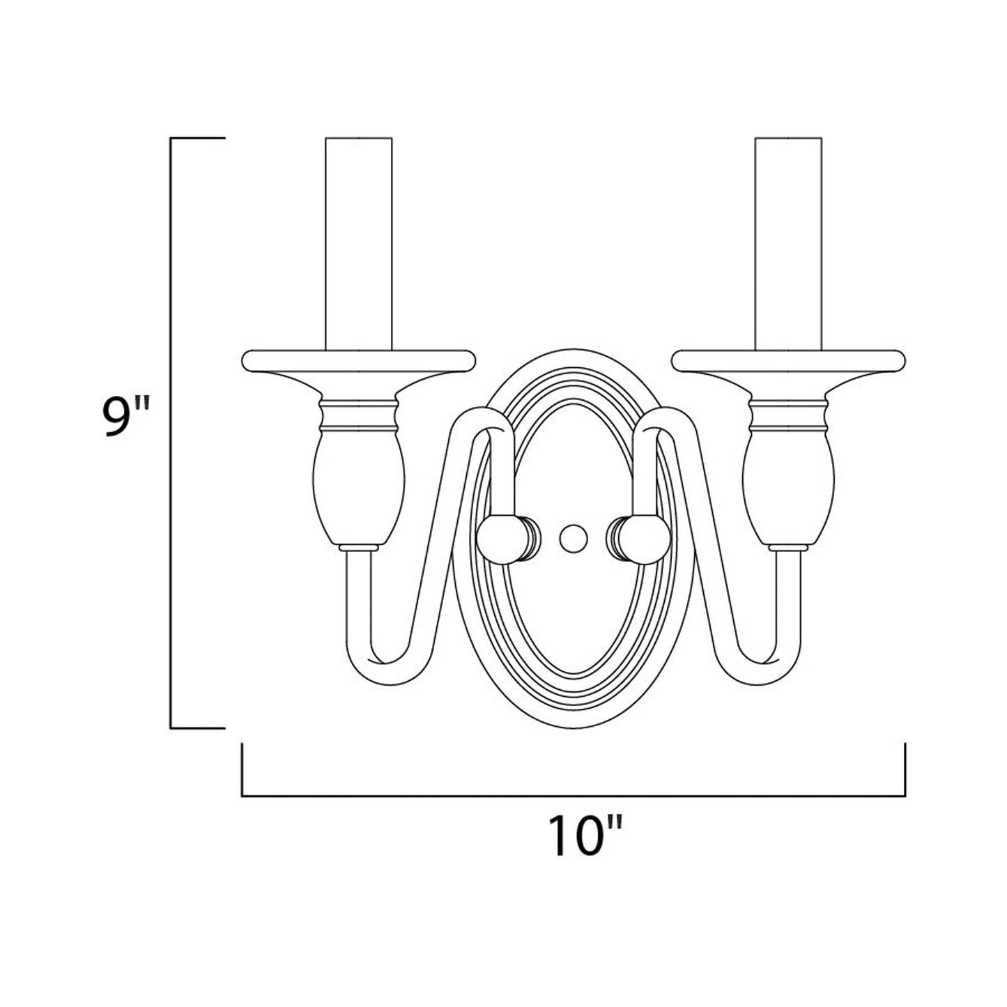 Towne Wall Light - line drawing.