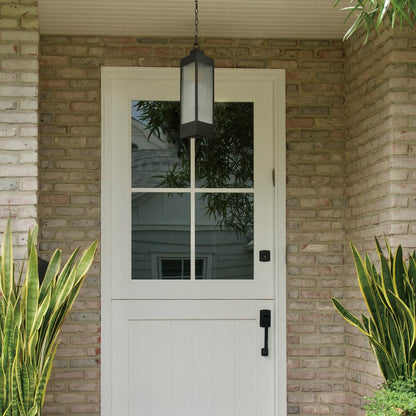 Triform Outdoor Pendant Light in Outside Area.