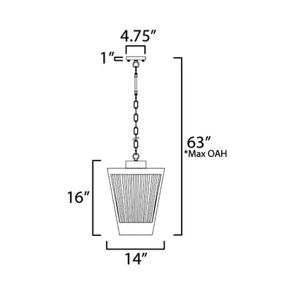 Triform Outdoor Pendant Light - line drawing.
