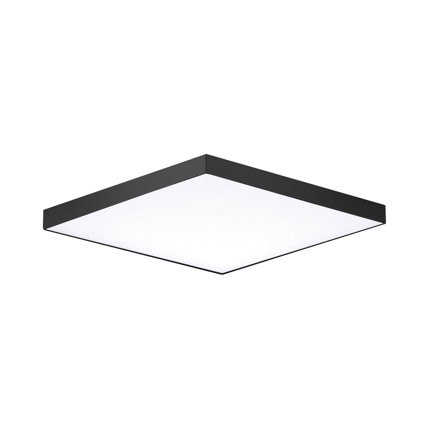 Trim Square LED Flush Mount Ceiling Light in Black (Medium).