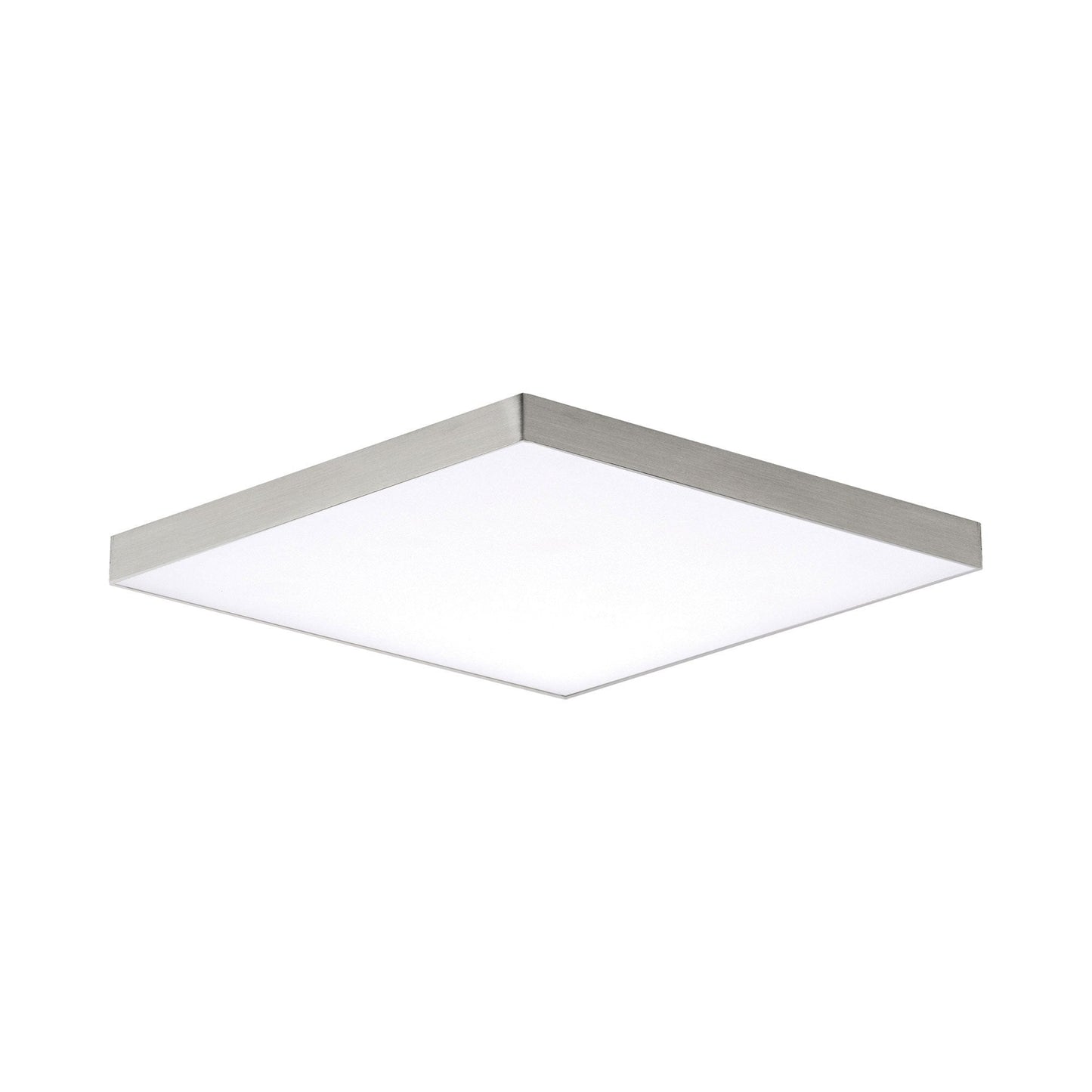 Trim Square LED Flush Mount Ceiling Light in Satin Nickel (Medium).