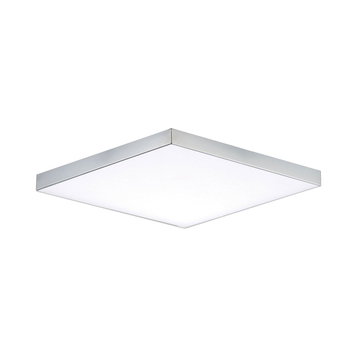 Trim Square LED Flush Mount Ceiling Light in Polished Chrome (Large).