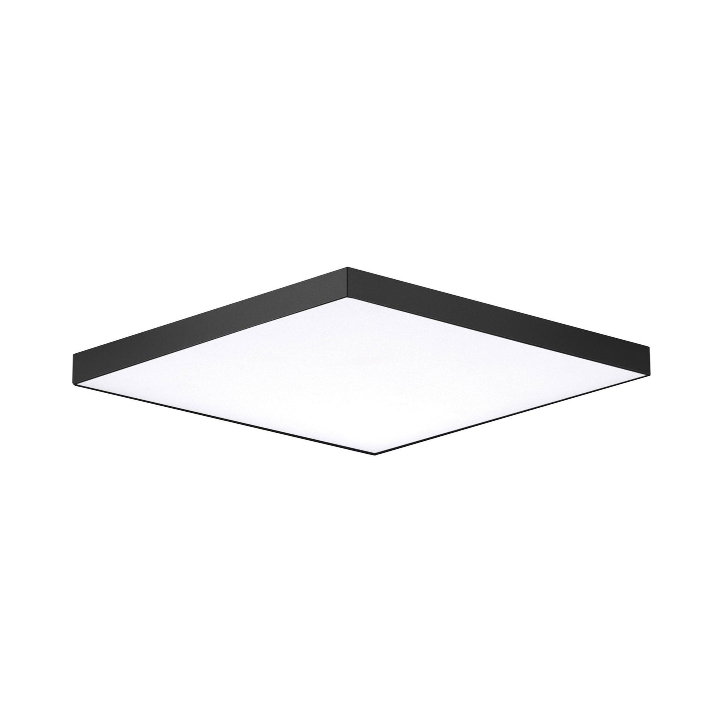Trim Square LED Flush Mount Ceiling Light in Black (Large).