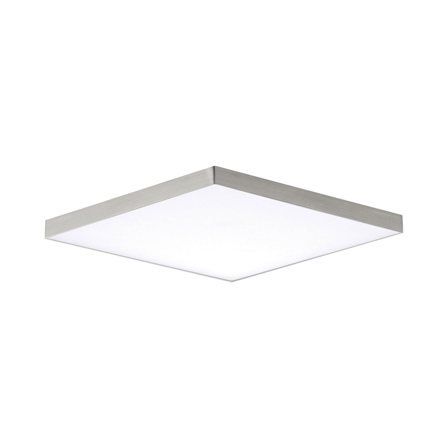 Trim Square LED Flush Mount Ceiling Light in Satin Nickel (Large).