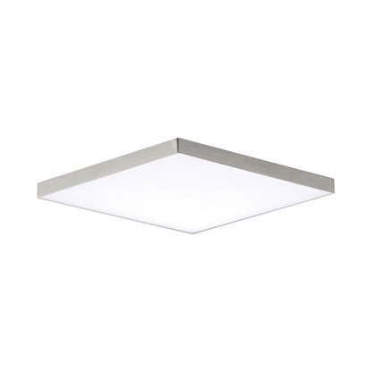 Trim Square LED Flush Mount Ceiling Light in Satin Nickel (Large).