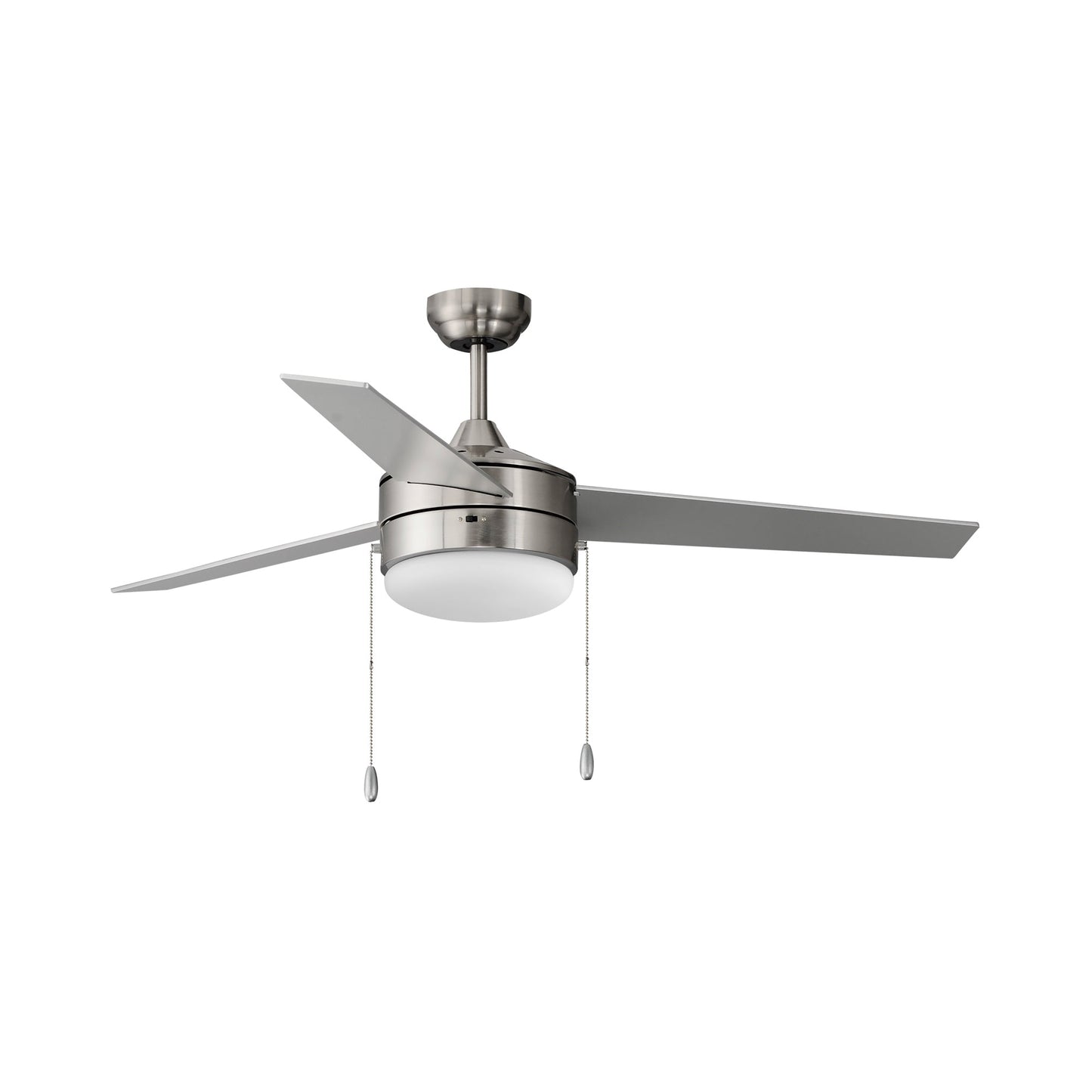 Trio Ceiling Fan in Satin Nickel/Black (Pull Chain).