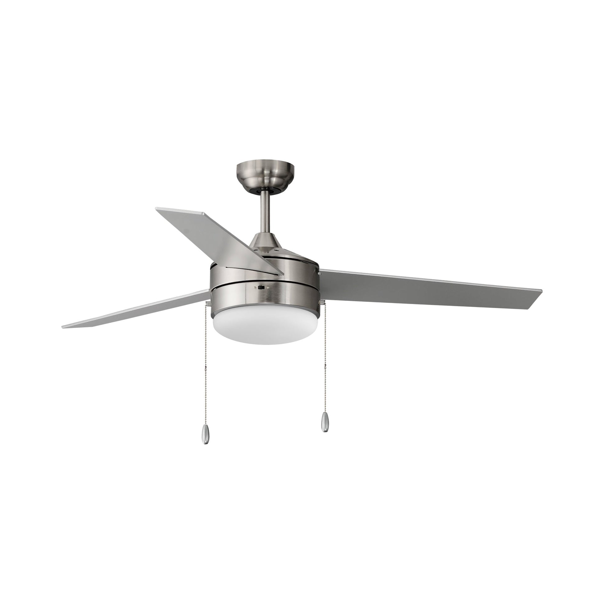 Trio Ceiling Fan in Satin Nickel/Black (Pull Chain).