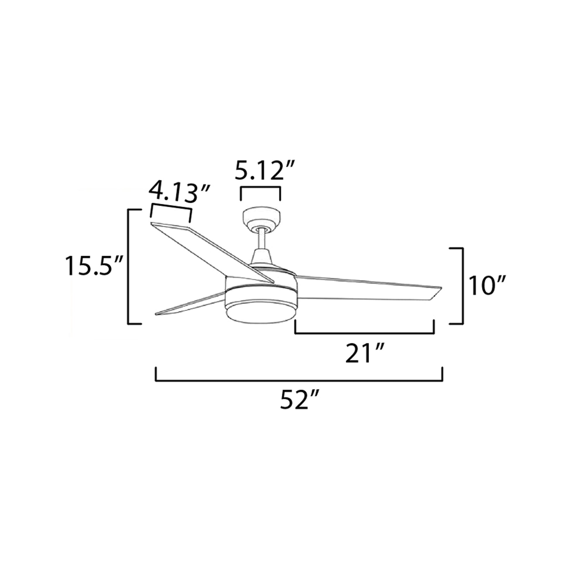 Trio Ceiling Fan - line drawing.